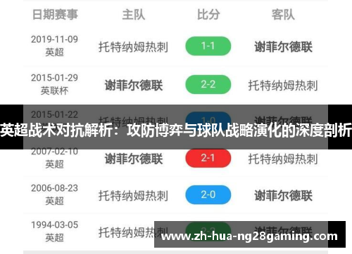 英超战术对抗解析：攻防博弈与球队战略演化的深度剖析